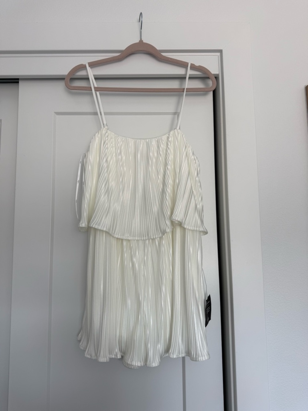 Lulus Ivory Pleated Spaghetti Strap Romper - Picture 1 of 4